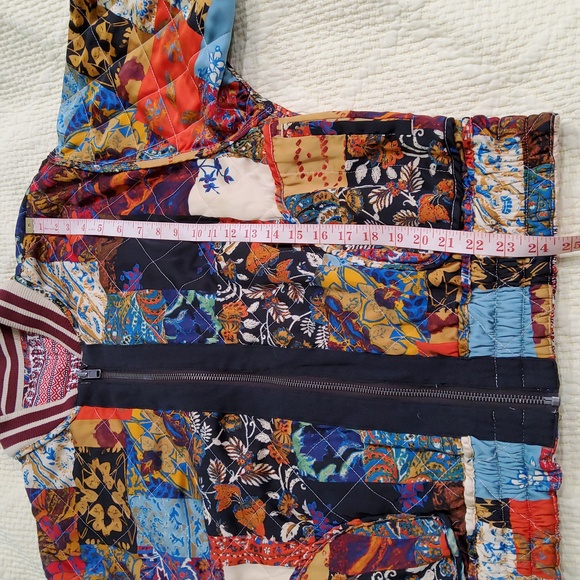 Free People Pandora Reversible Multicolor Patchwork Oversize Bomber Jacket - Picture 14 of 15